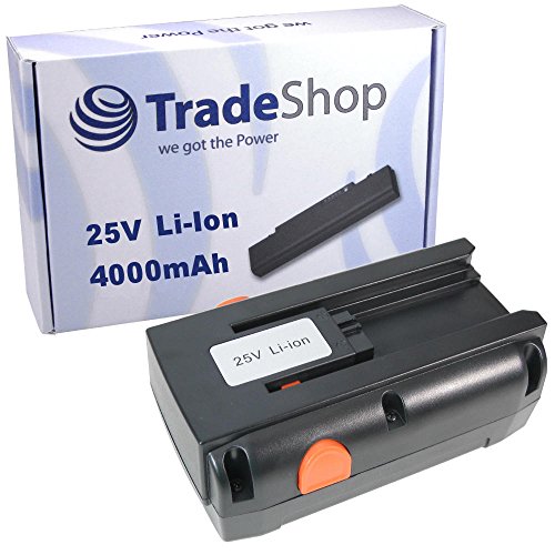Trade-Shop Li-Ion Akku 25V / 4000mAh / 100Wh kompatibel mit Gardena Spindelmäher ersetzt 4025, 883801, 8838-U, 8838U, 8838-20, 08838-20, 8838-00.701.00 von Trade-Shop
