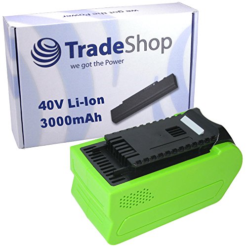 Trade-Shop Li-Ion Akku 40V / 3000mAh für Greenworks Cramer PowerWorks Allett Kettensäge Rasentrimmer Rasenmäher Gebläse Heckenschere Hochentaster von Trade-Shop