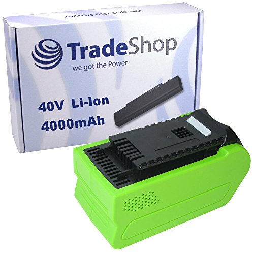 Trade-Shop Li-Ion Akku 40V / 4000mAh für Greenworks GD40LM45K4 GD40LM45K2X GD40LM45 GD40CS40K4 GD40CS40K2X GD40CS40 GD40BVK4 GD40BVK2X GD40BV Trade-Shop Li-Ion Akku 40V / 4000mAh für Greenworks GD40LM45K4 GD40LM45K2X GD40LM45 GD40CS40K4 GD40CS40K2X GD40CS40 GD40BVK4 GD40BVK2X GD40BV von Trade-Shop