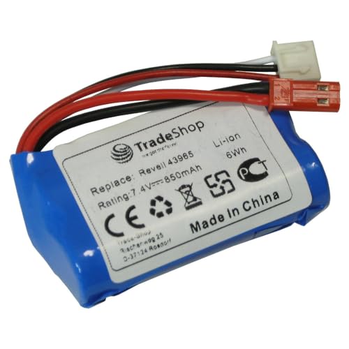 Trade-Shop Li-Ion Akku 7,4V 850mAh kompatibel mit Revell Control 23978 Sky Spider XinXun UFO X30 V Intruder Jamara Flyscout Quadrocopter ersetzt 43965 von Trade-Shop