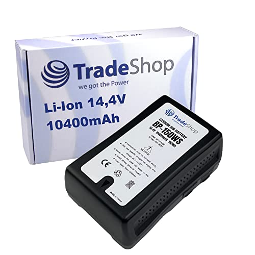 Trade-Shop Li-Ion Akku V-Mount 14,4V 10400mAh 150Wh mit D-Tap USB Ausgang für Sony PMW-F35 PMW-F3K PMW-F3L DSR-250 DSR-300 DSR-370K2 DSR-570WSL von Trade-Shop