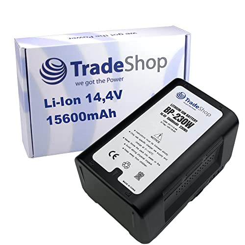 Trade-Shop Li-Ion Akku V-Mount 14,4V 15600mAh 230Wh mit Twist D-Tap USB Ausgang für Sony MSW-970P PXW-X500 PDW-HD1200 PDW-HD1500 PDW-F1600 PDW-HR1 Trade-Shop Li-Ion Akku V-Mount 14,4V 15600mAh 230Wh mit Twist D-Tap USB Ausgang für Sony MSW-970P PXW-X500 PDW-HD1200 PDW-HD1500 PDW-F1600 PDW-HR1 von Trade-Shop
