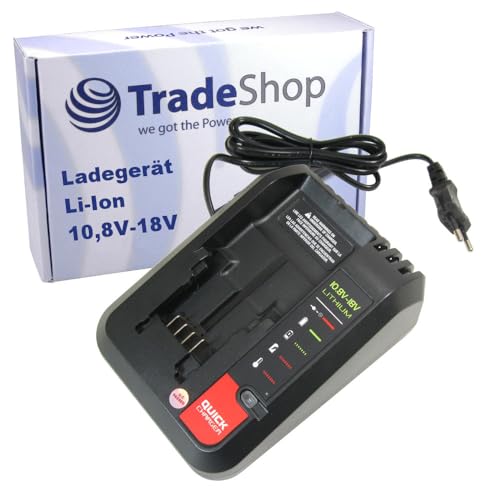 Trade-Shop Li-Ion Ladestation Ladegerät (10,8V - 18V) kompatibel mit Black & Decker GWC1820PCB, MT18SSK, STC1815, STC1820CM, STC1820PCB, STC1840EPC von Trade-Shop