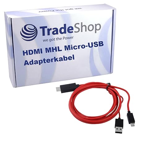 Trade-Shop Micro USB MHL HDMI Adapter kompatibel mit Samsung Galaxy S5 SM-G9006V SM-G9008V SM-G9009D SM-G9105, Note 2, Note 3, Note 4, Note Pro von Trade-Shop