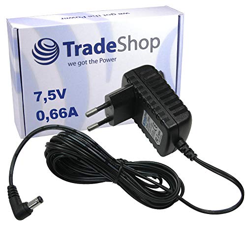 Trade-Shop Netzteil Ladegerät 7,5V/0,66A 5,5mm x 2,1mm für Babyphone Babyfon Philips Avent SCD510 SCD510/00 SCD520 SCD525 SCD525/00 SCD526 SCD530 SCD535 SCD536 Baby-Einheit ersetzt SSA-5W-09EU075040F von Trade-Shop