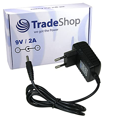 Trade-Shop Netzteil Ladegerät Ladekabel 9V/2A 5,5mm x 2,1mm Ersatz für Philips GoLite HF3332 HF3331 Idena Kinder CD-Player 6800533 40104 40105 6805350 von Trade-Shop
