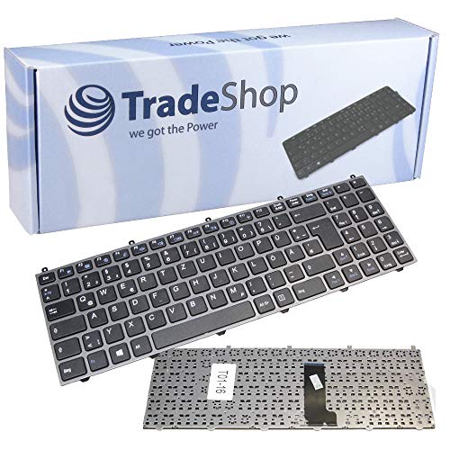 Trade-Shop Tastatur QWERTZ für Clevo W650 W650DC W650KJ1 W650KK1 W650KL W650RB W650RC W650RN W650RZ W650RZ1 W650SB W650SC W650SF W650SH W650SJ W650SR W650SZ von Trade-Shop