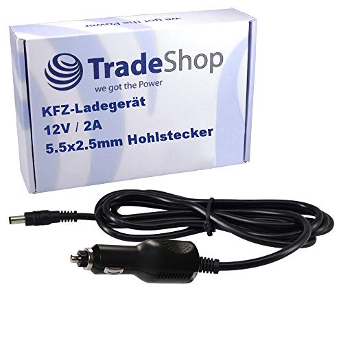 Trade-Shop Universal 12V 2A KFZ Auto Ladegerät Ladekabel Netzteil 5.5x2.5mm Hohlstecker für Verschiedene elektronische Geräte Zigarettenanzünder Adapter Trade-Shop Universal 12V 2A KFZ Auto Ladegerät Ladekabel Netzteil 5.5x2.5mm Hohlstecker für Verschiedene elektronische Geräte Zigarettenanzünder Adapter von Trade-Shop