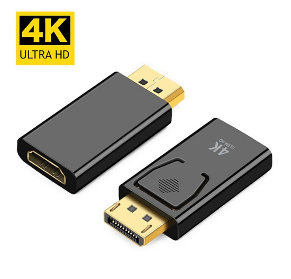 TradeNation DisplayPort Stecker auf HDMI Buchse DP auf HDMI Adapter Konverter 4K Audio-Adapter DisplayPort zu HDMI, 4k@30Hz von TradeNation