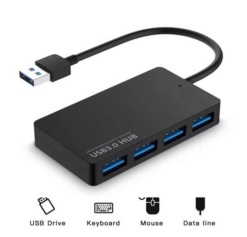 TradeNation Laptop-Dockingstation USB Hub 3.0 Verteiler 4 Port Splitter Datenhub für Laptop PC 4-IN-1, (USB Dock, 1 St., Dockingstation), 5 Gbps von TradeNation