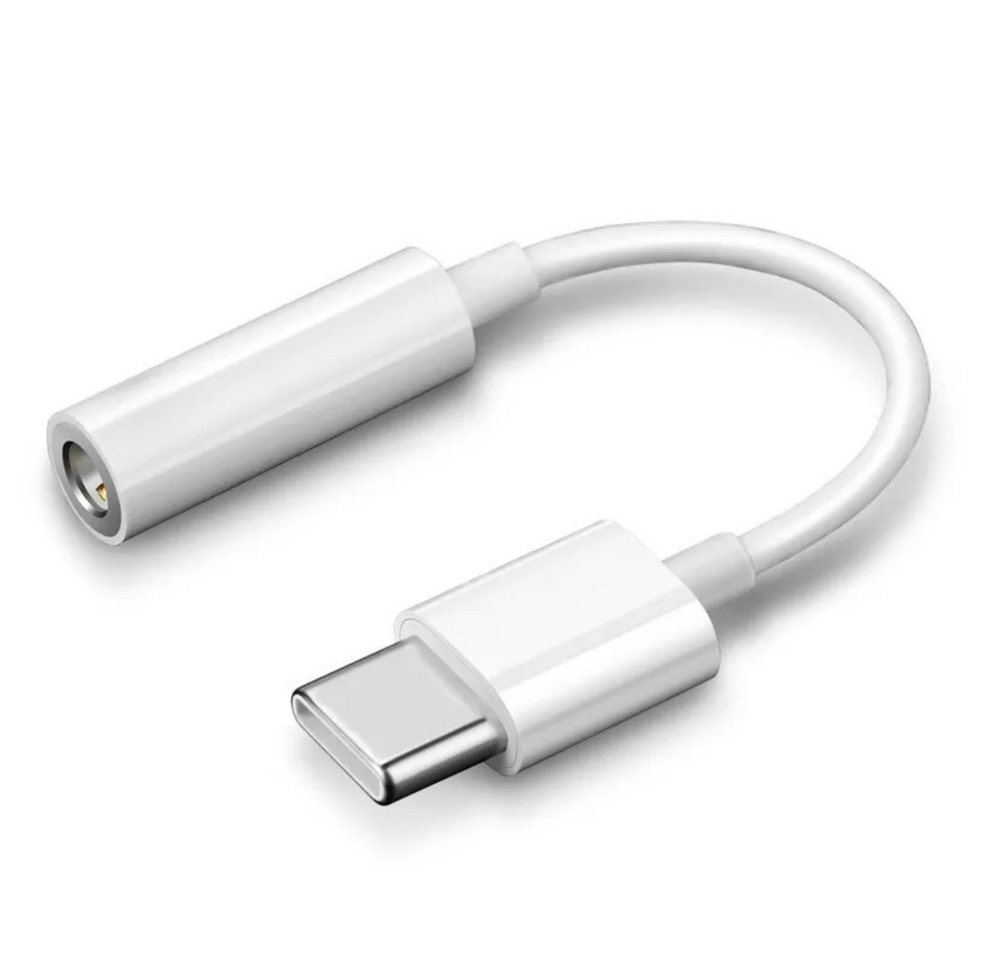 TradeNation USB C auf AUX Audio Adapter Typ C Kabel 3,5mm Klinke Handy Kopfhörer Audio-Adapter USB-C zu 3,5-mm-Klinke, Flexibel, Robust von TradeNation