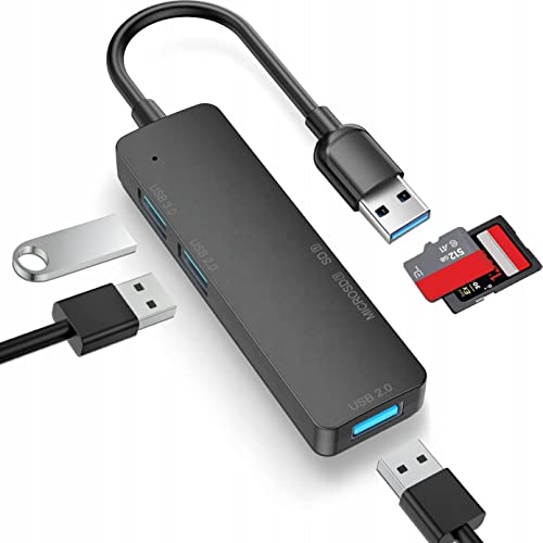 Tradebit - Branch Hub USB 3.0 I 1x USB -Port 3.0 I 2X USB 2.0 -Port I 1x Micro-SD-Karten I aus Hochwertigem Aluminium I Kompakte Abmessungen I Funktioniert mit Allen Laptops und Computern von Tradebit