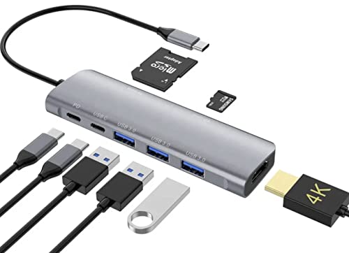 Tradebit - Hub USB-C-Adapter mit HDMI 4K, USB 3.0 Gen 1 (5 GB/s), PD-Stromversorgung 100W von Tradebit