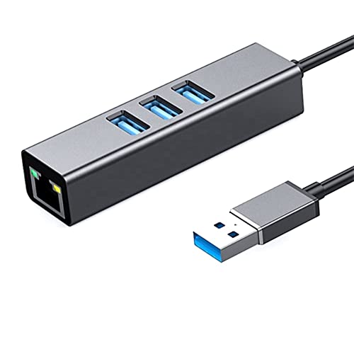 Tradebit - USB 3.0 Hub I Gigabit Network Adapter I LAN RJ45 I 1000Mbps I Aluminiumgehäuse I Plug & Play I Kompatibel mit Laptop und PC von Tradebit