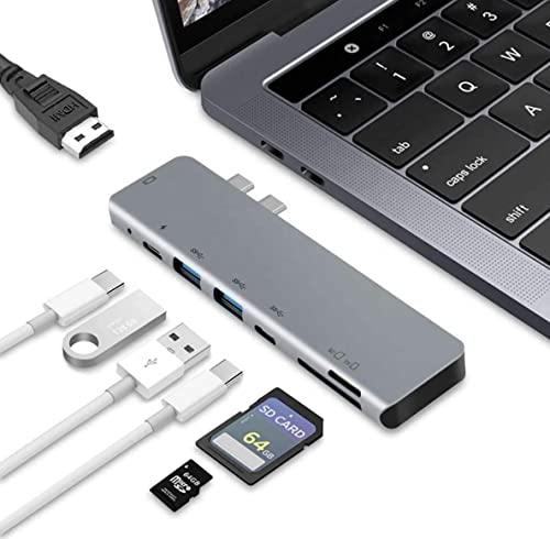 Tradebit - USB-C Hub I Adapter I HDMI 4K I Micro SD I PD 87W I Aluminiumgehäuse I Plug & Play I Kompatibel mit Laptop und PC von Tradebit