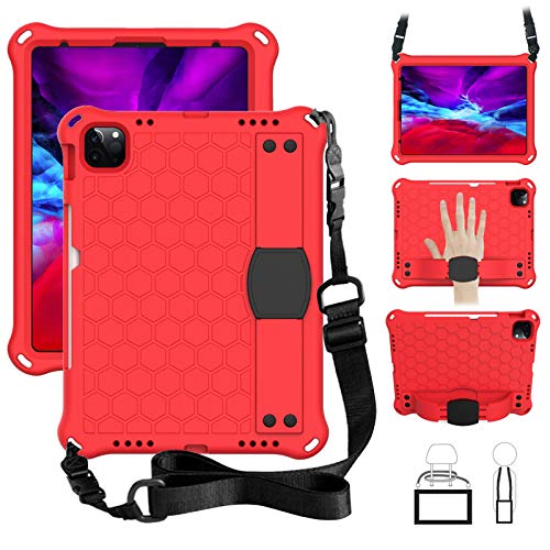 JCTek Schutzhülle für iPad Pro 27,9 cm (11 Zoll) 2020 Tablet, Hybrid Heavy Duty Shockproof Rugged Schutzhülle Silikon Case (Rot + Schwarz) von Tramako