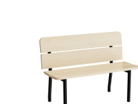 Sofa Pausa 551, 2000 mm, birkelaminat, alugråt stel von Tranås Skolmöbler