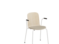 Stuhl Add Weiß pigmentiertes Eichenholz, gepolsterter Sitz aus dunkelgrünem Stoff, Gestell in Schwarz-Olive Stuhl Add Weiß pigmentiertes Eichenholz, gepolsterter Sitz aus dunkelgrünem Stoff, Gestell in Schwarz-Olive von Tranås Skolmöbler