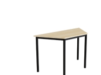 Tisch Combi 195, trapezförmig, 1200/600x520 mm Höhe 720 mit schallabsorbierendem Birkenlaminat, schwarzer Rahmen von Tranås Skolmöbler