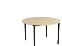 Tisch Combi 206, Ø1200 mm, Höhe 900 mm, schallabsorbierendes Birkenlaminat auf schwarzem Rahmen von Tranås Skolmöbler