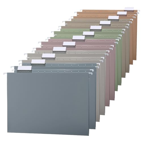 Trandraft Morandi Hängemappen, Briefform, 6 Farben, Hängemappe, Organizer für Büro, Zuhause, Aktenschrank (klassische Farbe), 12 Stück von Trandraft