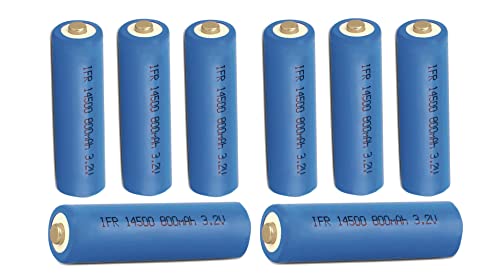 TRANGO 8er Pack 999-AA/8 - Mignon AA 3,2V wiederaufladbare Akku 800mAh - Hochleistung Lithium Batterien speziell für Solarlampen, Lichterketten, Solarleuchte, Alarmanlagen usw. von Trango