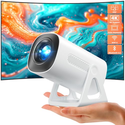 TransarJect Tragbarer WLAN- und Bluetooth-Projektor, Mini-Filmprojektor, kompatibel mit 4 K 1080P, 270 ° verstellbarer Ständer, Heimkino-Sterne-Projektor TransarJect Tragbarer WLAN- und Bluetooth-Projektor, Mini-Filmprojektor, kompatibel mit 4 K 1080P, 270 ° verstellbarer Ständer, Heimkino-Sterne-Projektor von TransarJect