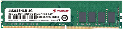8GB JM DDR4 2666 U-DIMM 1Rx8 1Gx8 CL19 1.2V - 8 GB - DIMM (JM2666HLB-8G) von Transcend