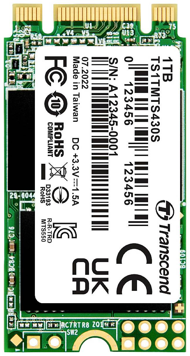 SSD   1TB Transcend M.2 MTS430S (M.2 2242) 3D NAND, SATA3 von Transcend