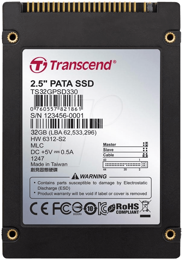 SSD TS32GPSD330 - Transcend SSD 32GB 44pin IDE von Transcend