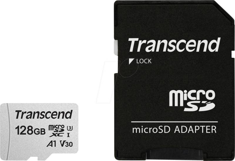 TS128GUSD300S-A - MicroSDXC-Speicherkarte 128GB, Transcend 300S-A, Class 10 von Transcend