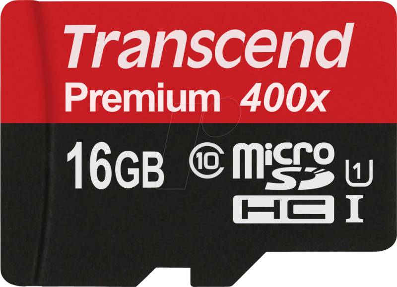 TS16GUSDCU1 - MicroSDHC-Speicherkarte 16GB, Transcend Class 10 UHS-I von Transcend