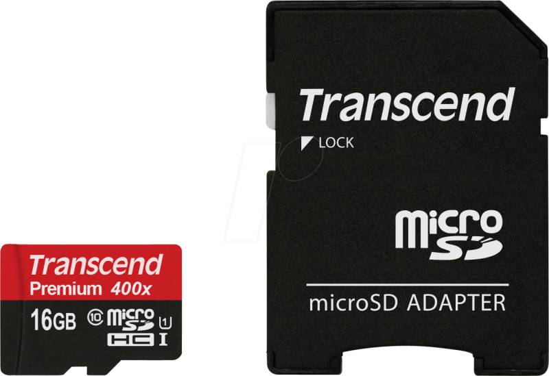 TS16GUSDU1 - MicroSDHC-Speicherkarte 16GB, Transcend Class 10 UHS-I von Transcend