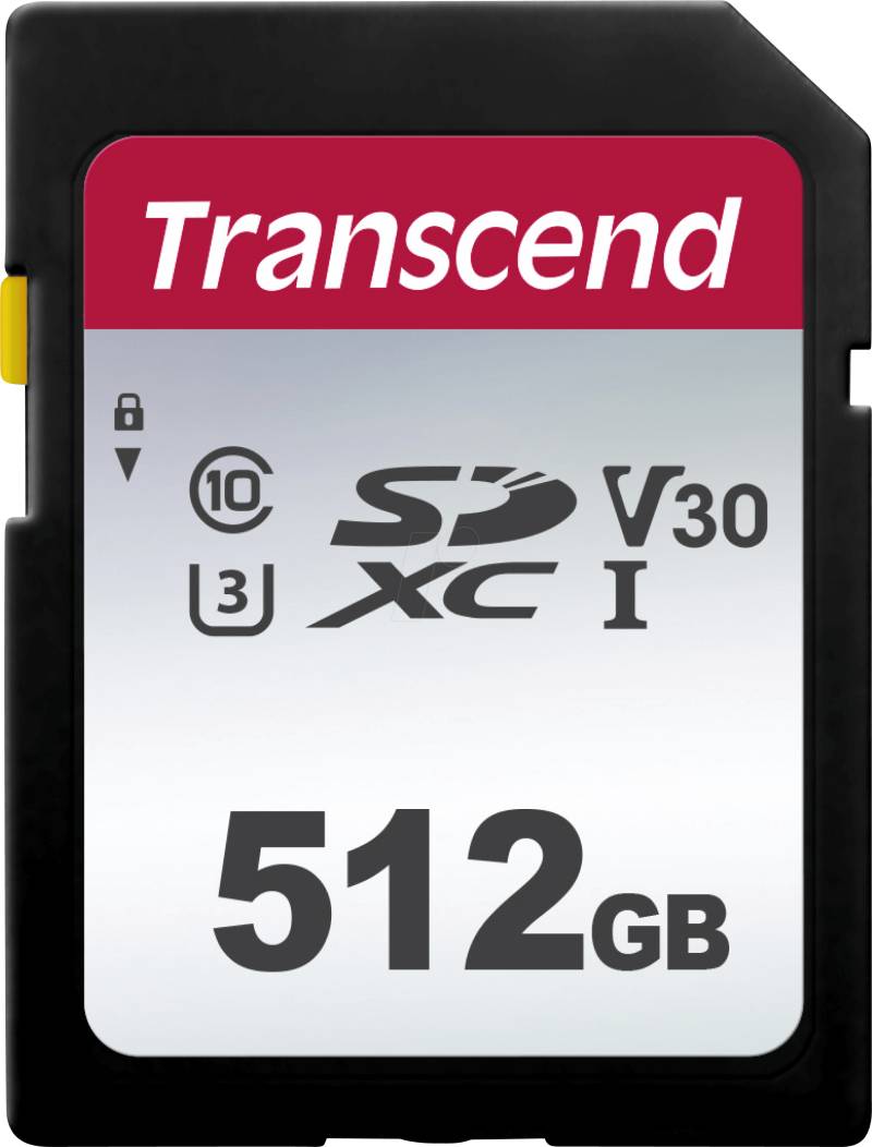 TS512GSDC300S - SDXC-Speicherkarte, 512GB, Class 10 UHS-I U3, V30, 300S von Transcend