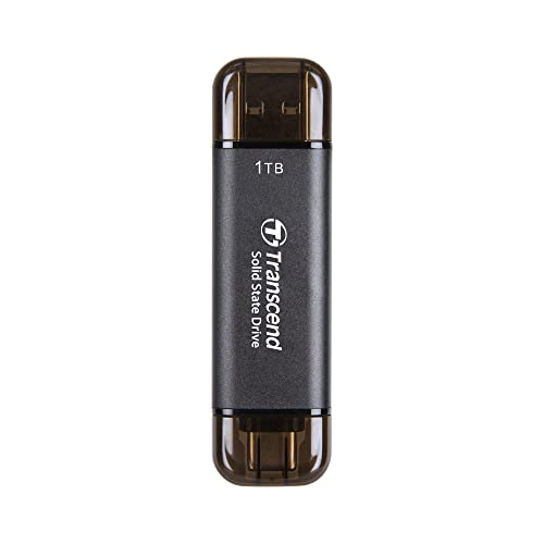 Transcend 1TB USB 10Gbps ESD310 Portable SSD Solid State Drive TS1TESD310C Black von Transcend