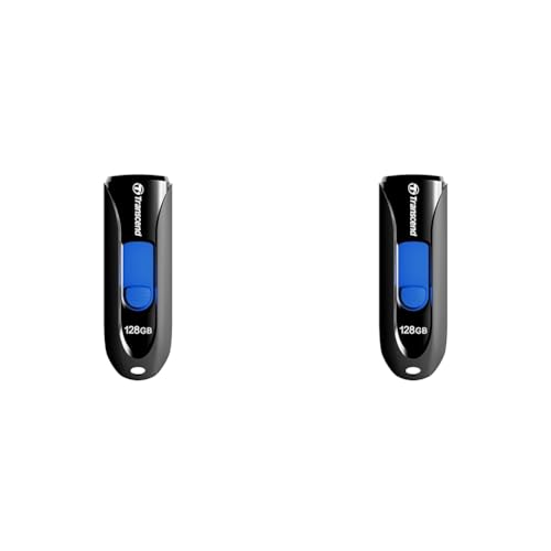 Transcend 128GB JetFlash 790 USB 3.1 Gen 1 USB Stick TS128GJF790K umweltfreundliche Einzelhandelsverpackung, Schwarz (Packung mit 2) von Transcend