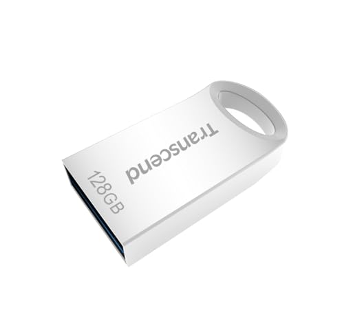 Transcend 128GB kleiner und kompakter USB-Stick 3.1 Gen 1 (für den Schlüsselanhänger) JetFlash silber TS128GJF710S (umweltfreundliche Verpackung) von Transcend