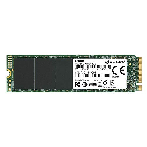 Transcend 256GB PCIe™ Gen3 x4 M.2 SSD 2280 für High-End-Anwendungen (Gaming, digitale Audio- und Videoproduktionen, etc.); schnelle Übertragung (bis zu 1.700 / 1.400 MB/s) TS256GMTE110S von Transcend