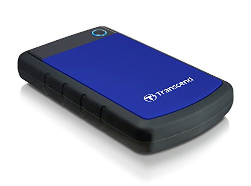 Transcend 2TB tragbare, robuste und stabile USB3.1 externe Festplatte (HDD) mit Backup-Funktion (Datensicherung per Knopfdruck); Plug & Play; TS2TSJ25H3B von Transcend