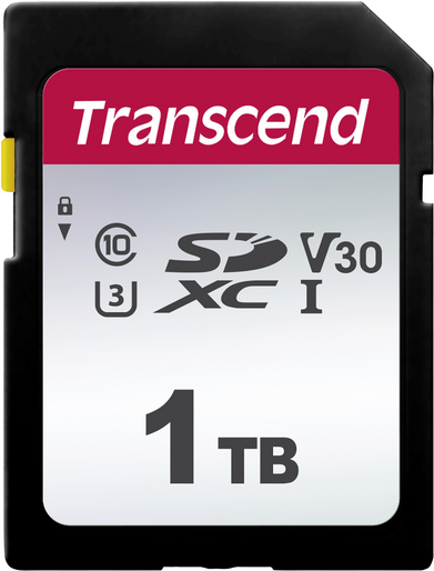 Transcend 300S - Flash-Speicherkarte - 1TB - Video Class V30 / UHS-I U3 / Class10 - SDXC UHS-I (TS1TSDC300S) von Transcend