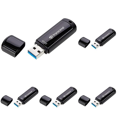 Transcend 32GB JetFlash 700 USB 3.1 Gen 1 USB Stick TS32GJF700, Schwarz (Packung mit 5) von Transcend