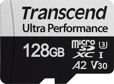 Transcend 340S - Flash-Speicherkarte - 128 GB - A2 / Video Class V30 / UHS-I U3 / Class10 - microSDXC von Transcend