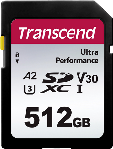Transcend 340S - Flash-Speicherkarte - 512 GB - A2 / Video Class V30 / UHS-I U3 - SDXC UHS-I von Transcend