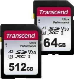 Transcend 340S - Flash-Speicherkarte - 64 GB - A1 / Video Class V30 / UHS-I U3 - SDXC UHS-I von Transcend