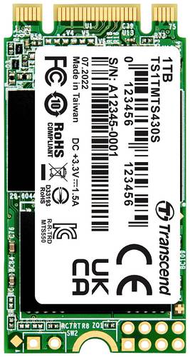 Transcend 430S 1TB Interne M.2 SATA SSD 2242 M.2 SATA 6 Gb/s Retail TS1TMTS430S von Transcend
