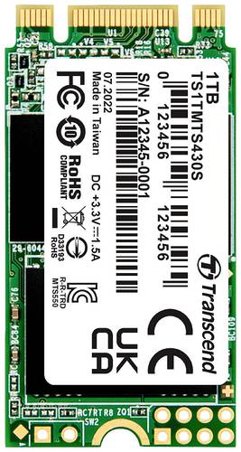 Transcend 430S 1TB Interne M.2 SATA SSD 2242 M.2 SATA 6 Gb/s Retail TS1TMTS430S Transcend 430S 1TB Interne M.2 SATA SSD 2242 M.2 SATA 6 Gb/s Retail TS1TMTS430S von Transcend