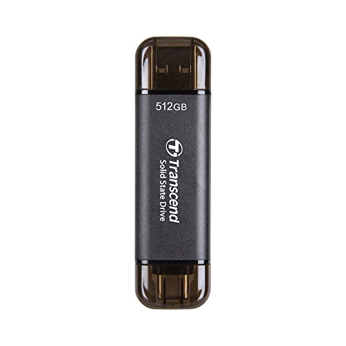 Transcend 512GB USB 10Gbps ESD310 Portable SSD Solid State Drive TS512GESD310C Black von Transcend