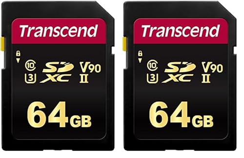 Transcend 64 GB SDXC/SDHC 700S Speicherkarte TS64GSDC700S / bis zu 285 MBs lesen und 180 MBs schreiben (Packung mit 2) von Transcend
