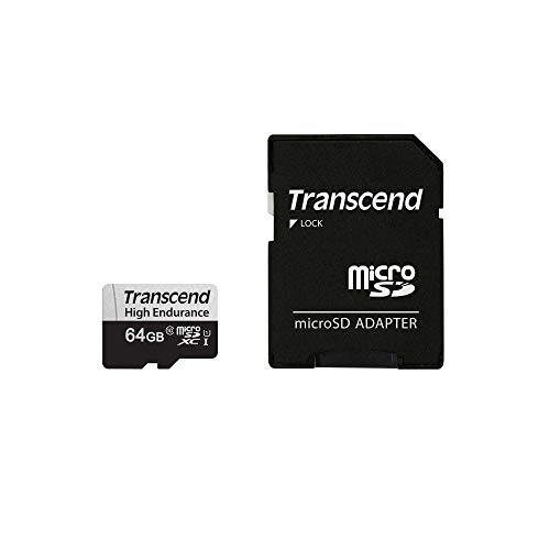 Transcend 64GB High Endurance microSDXC 350V Speicher Karte TS64GUSD350V / bis zu 95 MBs lesen und 45 MBs schreiben von Transcend