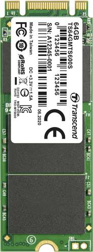 Transcend 64GB Interne M.2 SATA SSD 2260 SATA 6 Gb/s Retail TS64GMTS600S von Transcend